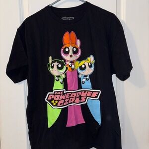 Powerpuff Girls Black T-Shirt, Sz L